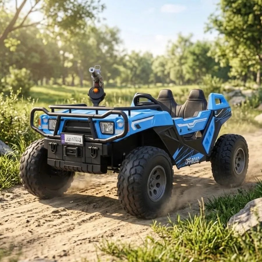 Buggy elétrico para Crianças 3 a 9 anos 24V, 2 lugares Rodas de espuma EVA, PROSPECTOR 4x4 STRONG Azul
