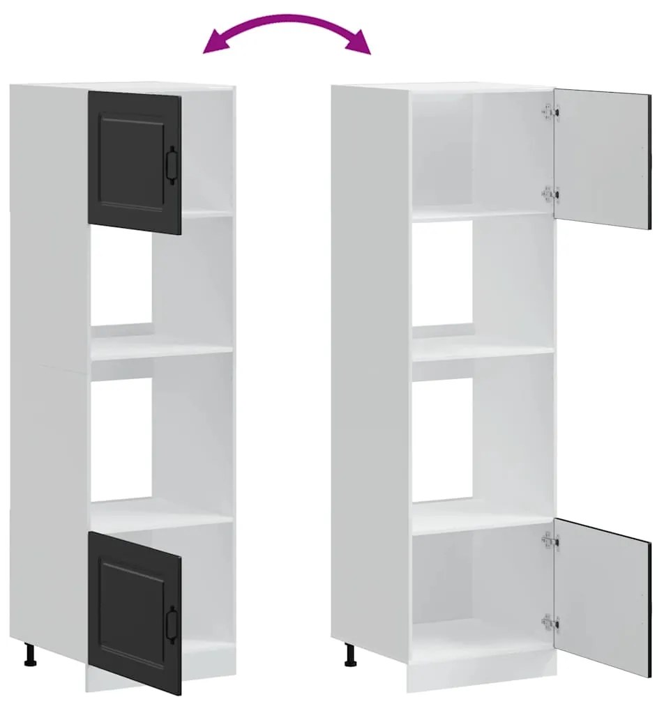 Armários forno 2 pcs Lucca derivados de madeira preto
