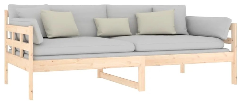 Sofá-cama madeira de pinho maciça 90x190 cm