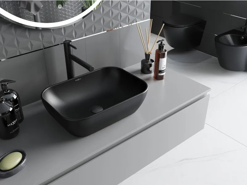 Mexen Rita lavatório de bancada 45 x 32 cm, preto mate - 21084585