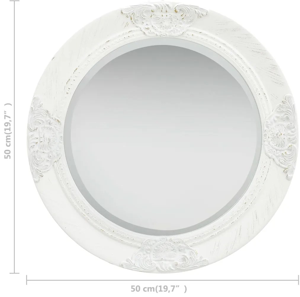 Espelho de parede estilo barroco 50 cm branco