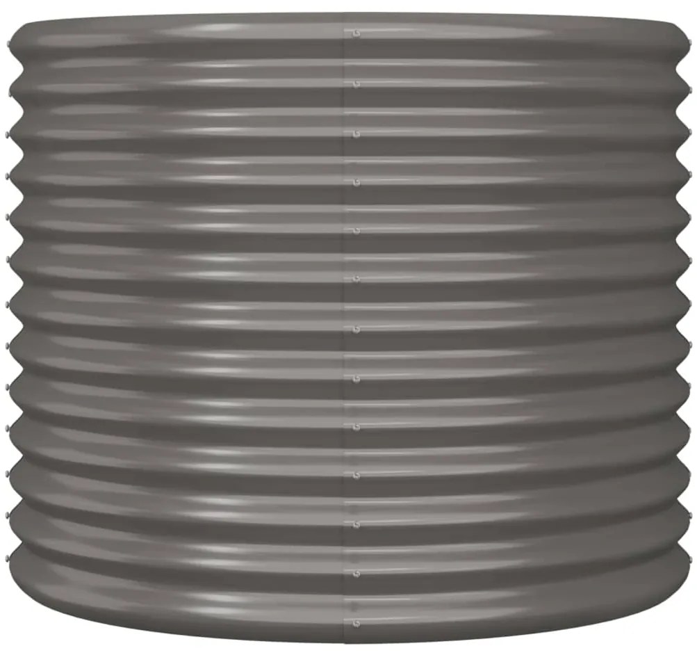 Vaso/floreira de jardim aço revestido a pó 80x80x68 cm cinza