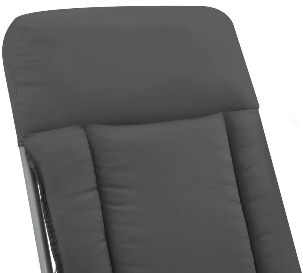 Cadeiras de jardim dobráveis com almofadões 2 pcs cinzento