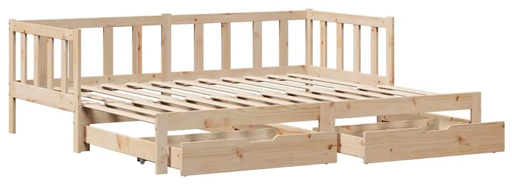 Sofá-cama com gavetão e gavetas sem colchão 90x190 cm