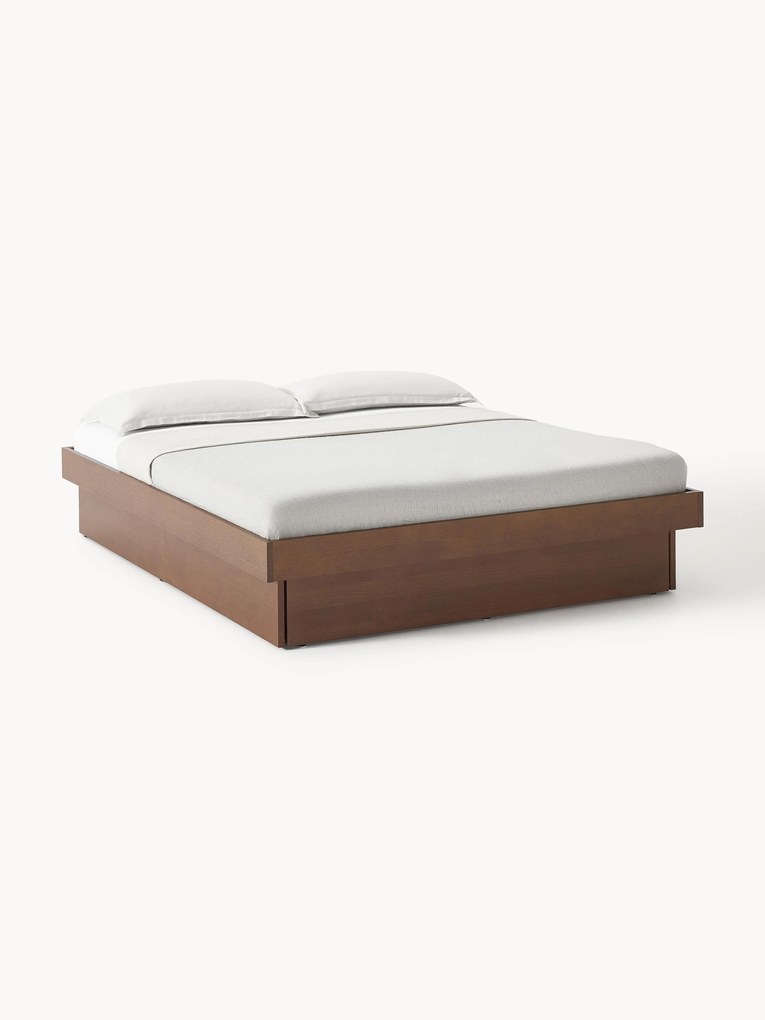 Cama de madeira com gavetas Sato