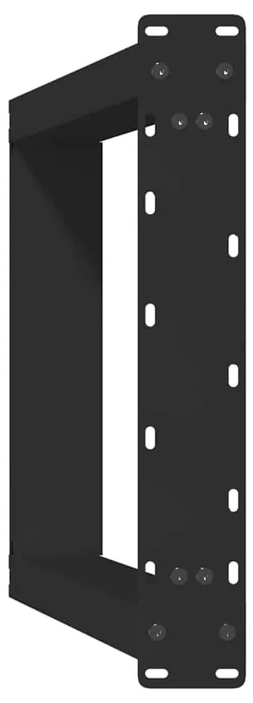 Pés de mesa de console em forma de U, 2 peças, preto, 38x(72-73) cm, a