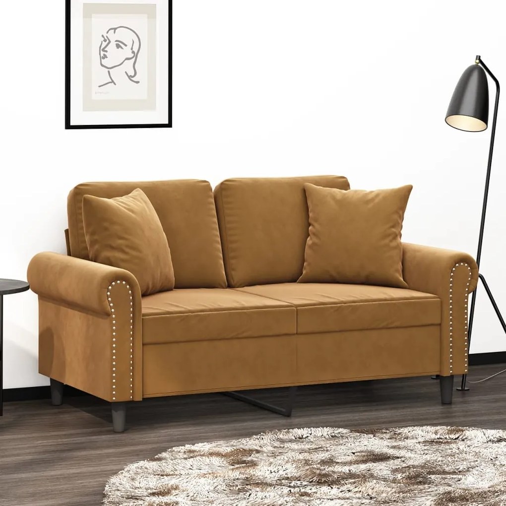 vidaXL Almofadas decorativas 2 pcs 40x40 cm veludo castanho