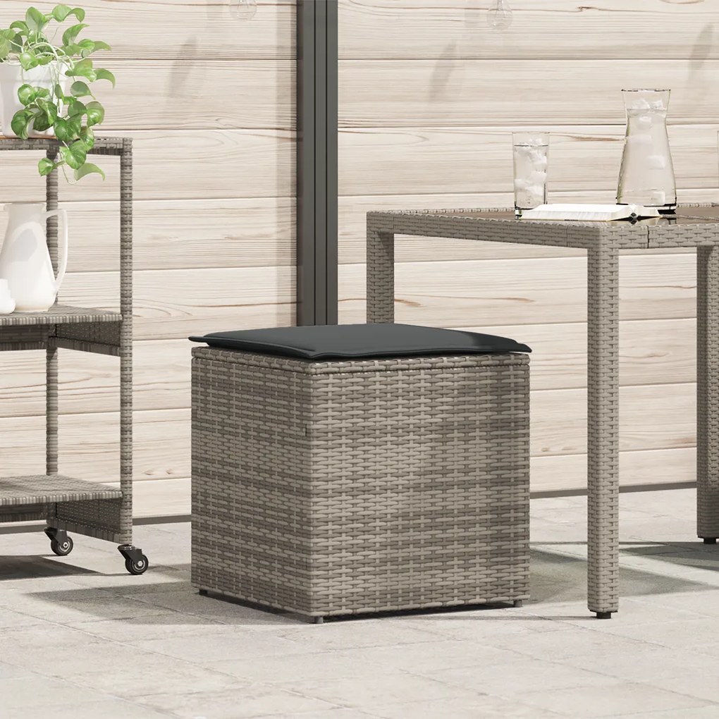 vidaXL Caixa de Armazenamento Externa Cinza e Cinza Escuro Rattan Grande