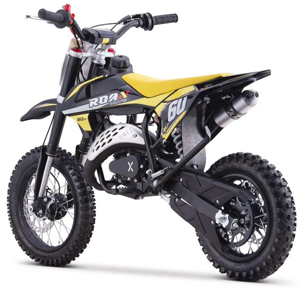 MINI MOTO PARA CRIANÇAS MINICROSS gasolina 60cc Roan RXT 12"/10" Amarela