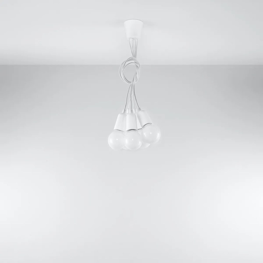 Candeeiro de Teto Suspenso DIEGO 5 Lampâdas Branco