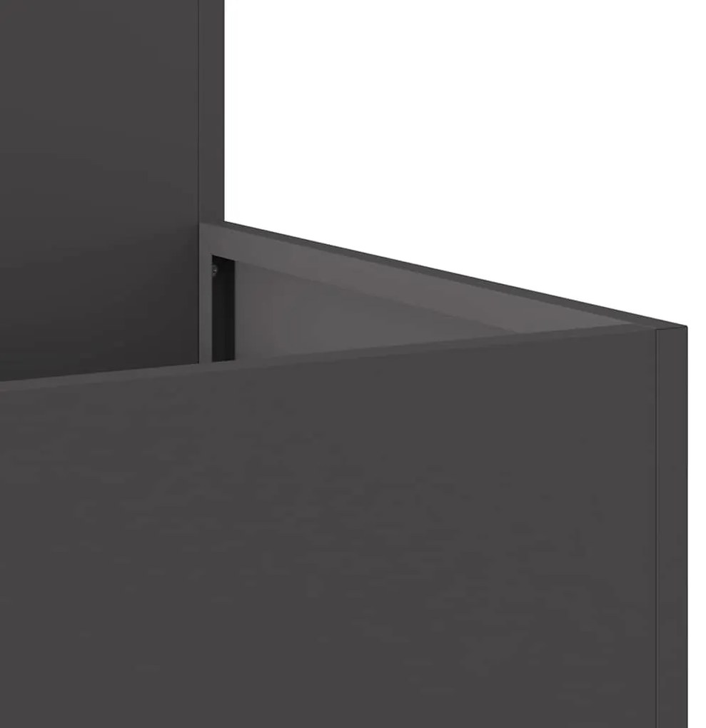 Jardineira vidaXL 80x80x48 cm Aço Preto