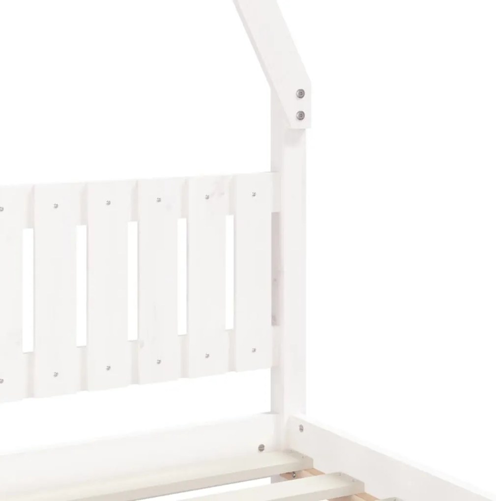 Estrutura de cama infantil 80x160 cm pinho maciço branco