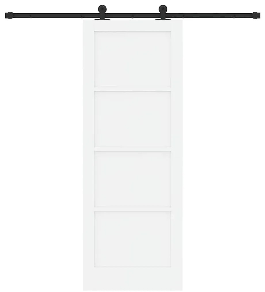 Porta Deslizante vidaXL com Conjunto de Ferragens Branca 78x211 cm Mad