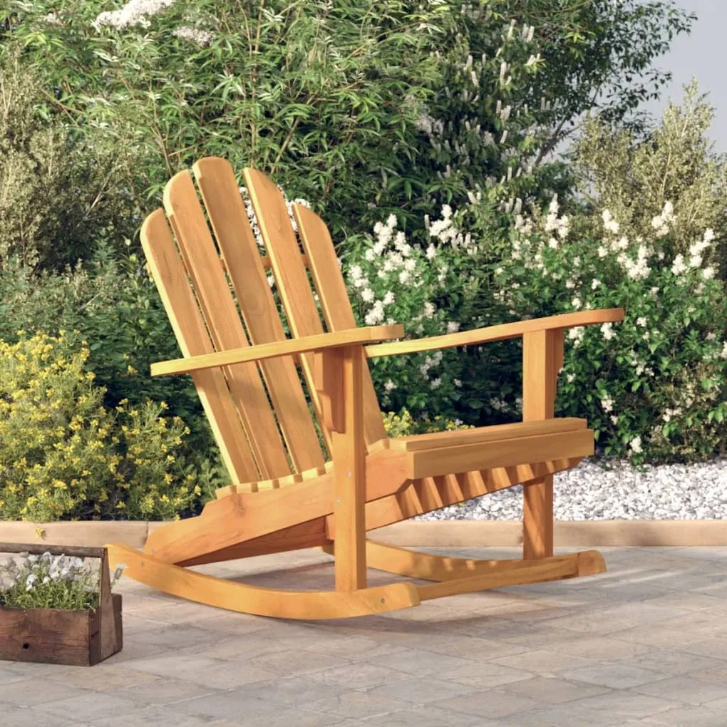 vidaXL Cadeira baloiço Adirondack p/ jardim 79x100x103 cm teca maciça