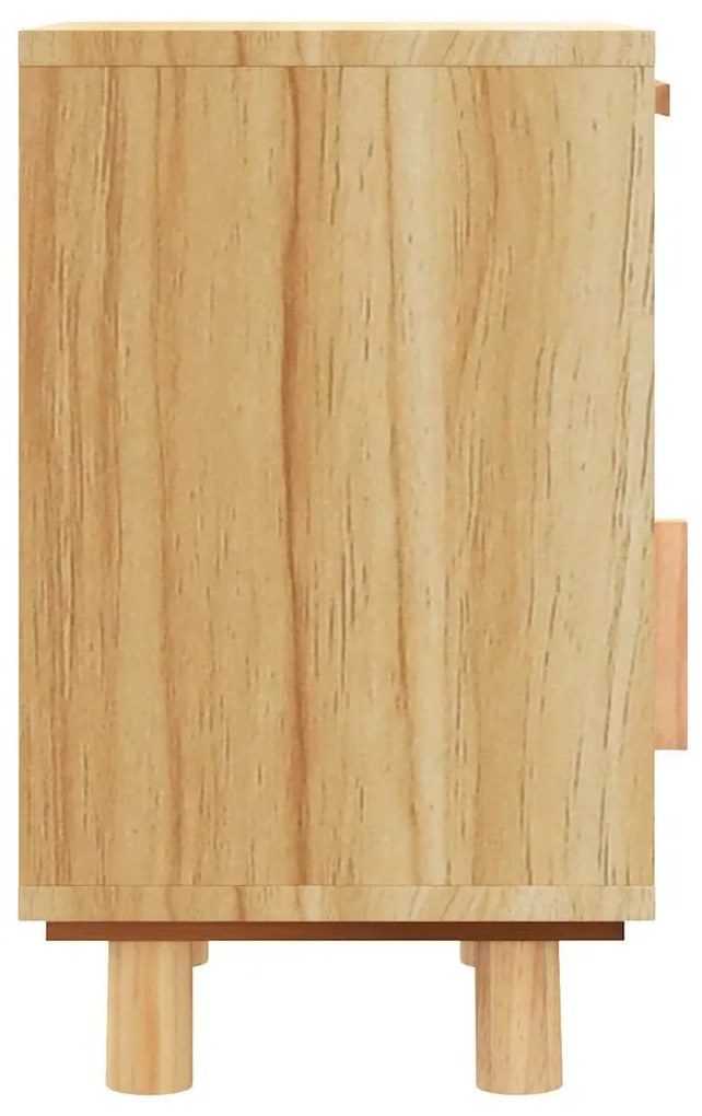Mesas de cabeceira 2 pcs pinho maciço e vime natural castanho