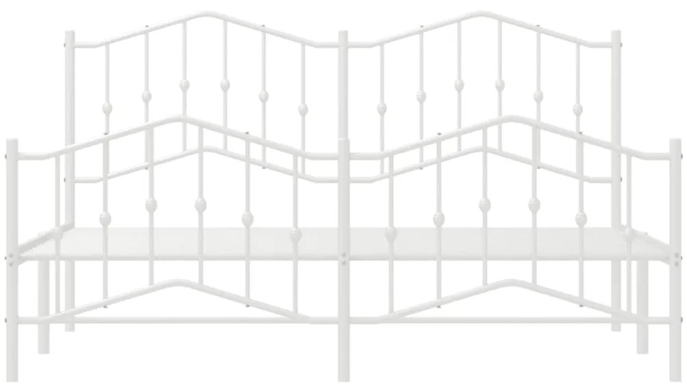 Estrutura de cama com cabeceira e pés 180x200 cm metal branco