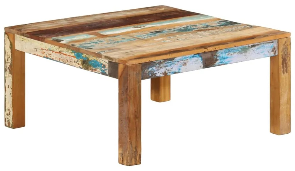 Mesa de centro 80x80x40 cm madeira recuperada maciça