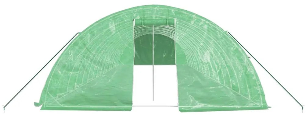 Estufa com estrutura de aço 80 m² 16x5x2,3 m verde