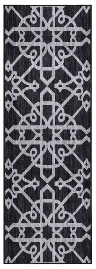 vidaXL Tapete/passadeira 80x250 cm preto