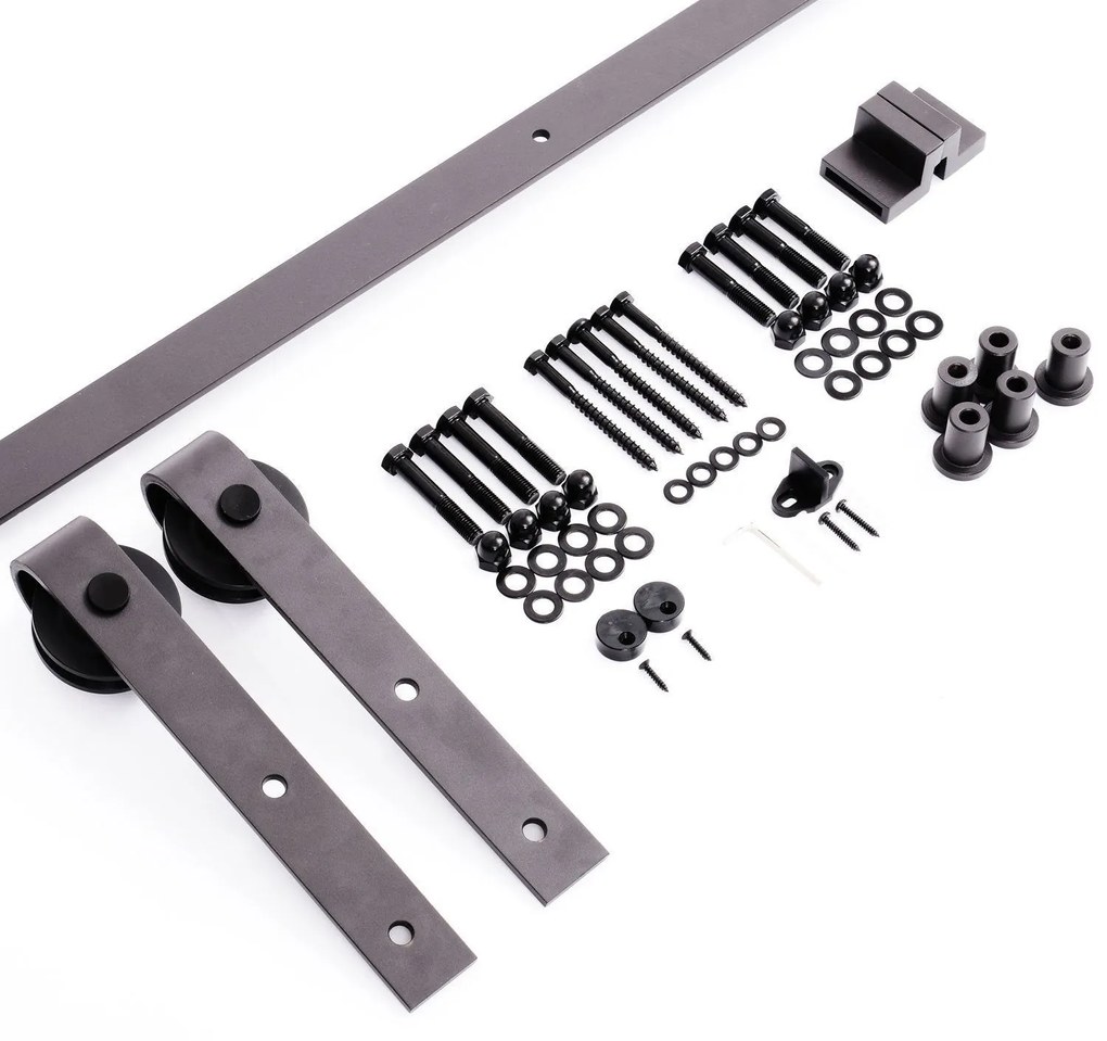 Kit de Instalação de Calha para Porta de Correr sem Obra - Cor Castanh