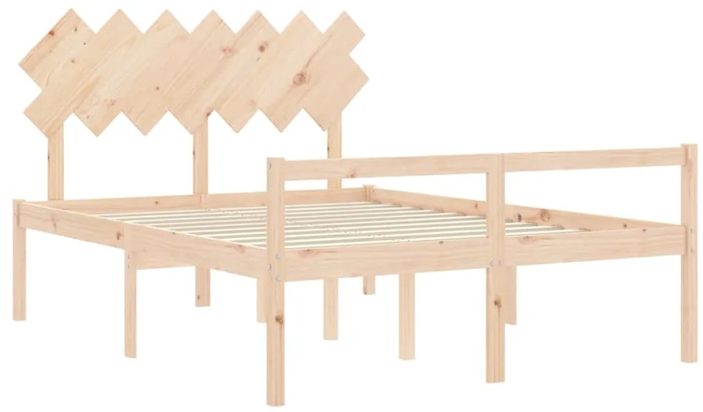 Cama para idosos com cabeceira 140x190 cm madeira maciça