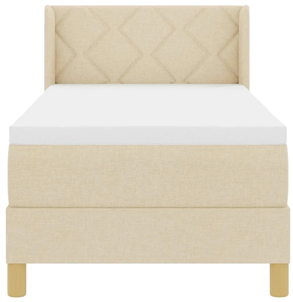 Cama Box com Colchão , Creme, 80 x 200 cm, Tecido