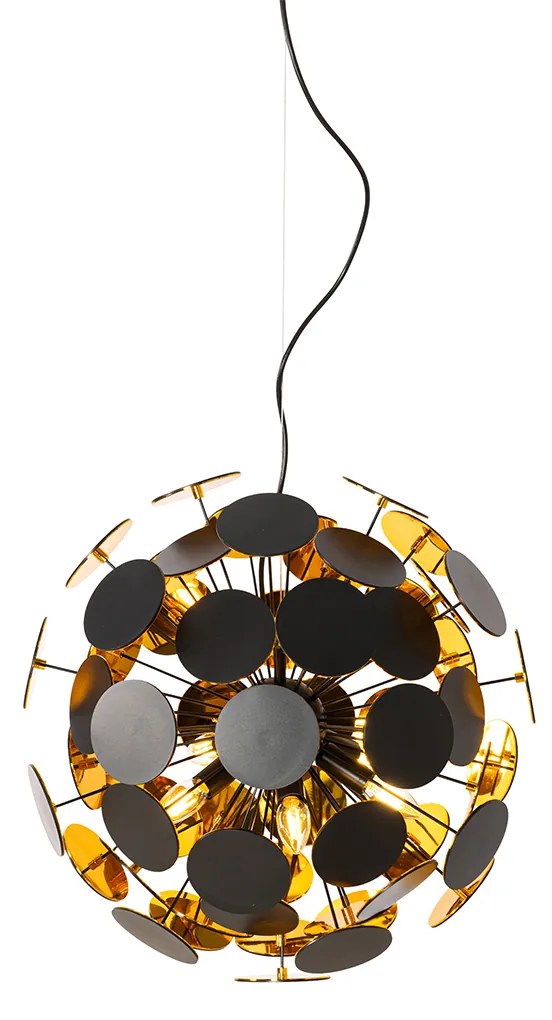 Candeeiro de suspensão design preto e dourado - Cerchio Design
