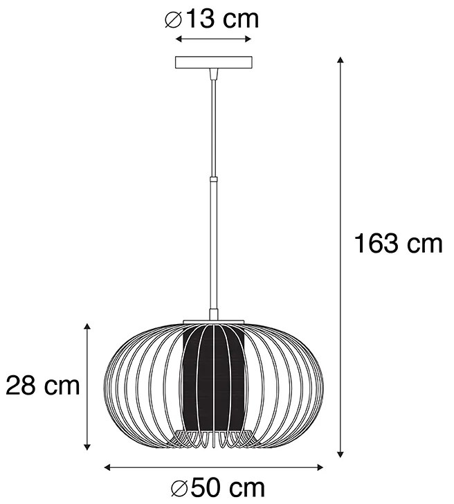 Candeeiro de suspensão design dourado com preto 50 cm - Marnie Design