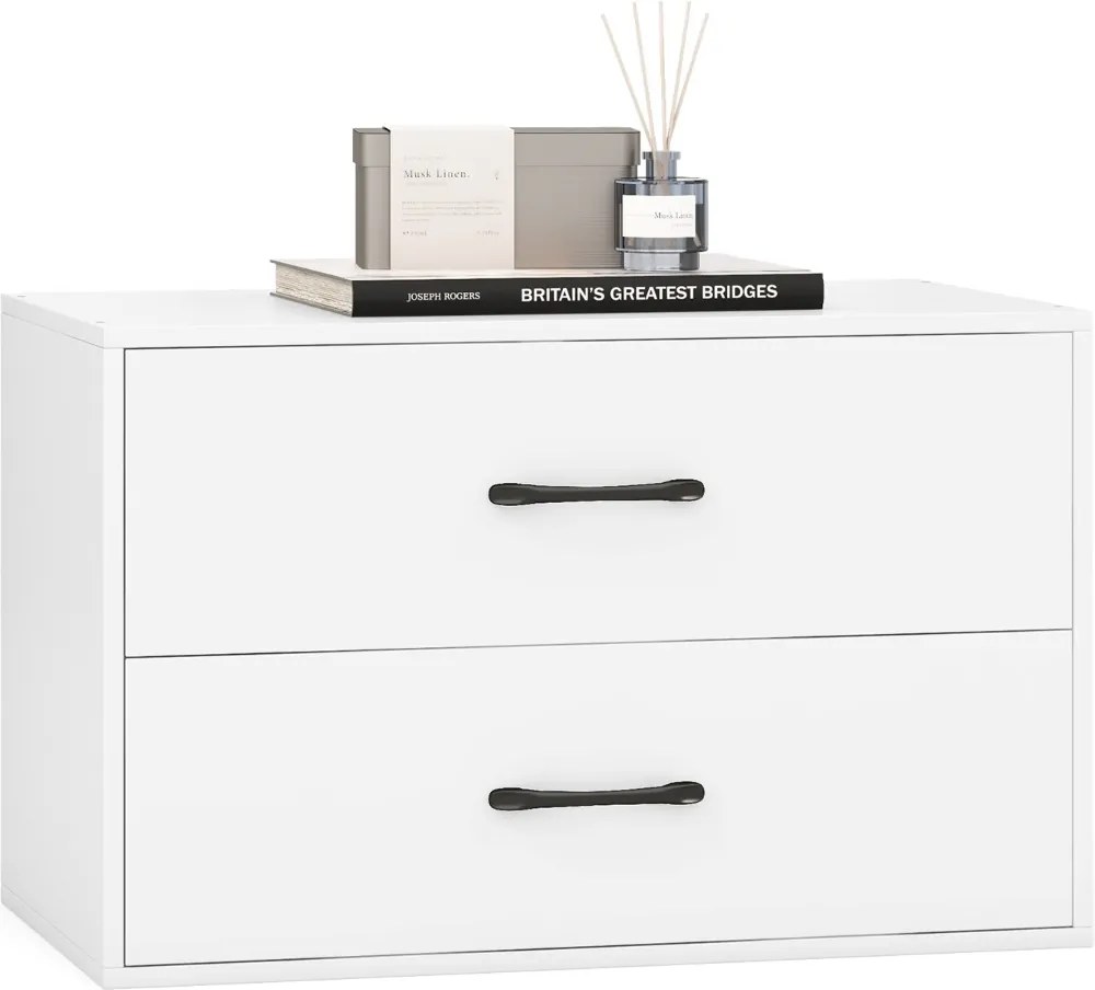 Armario de arrumação empilhável de 2 gavetas sala de estar Escritório de estudo Branco