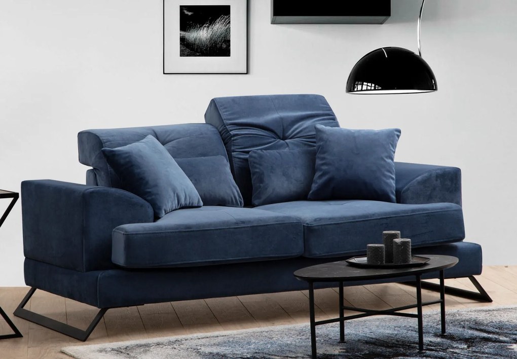 Sofá de 2 Lugares Frido – Azul Marinho – 185 x 100 x 92 cm