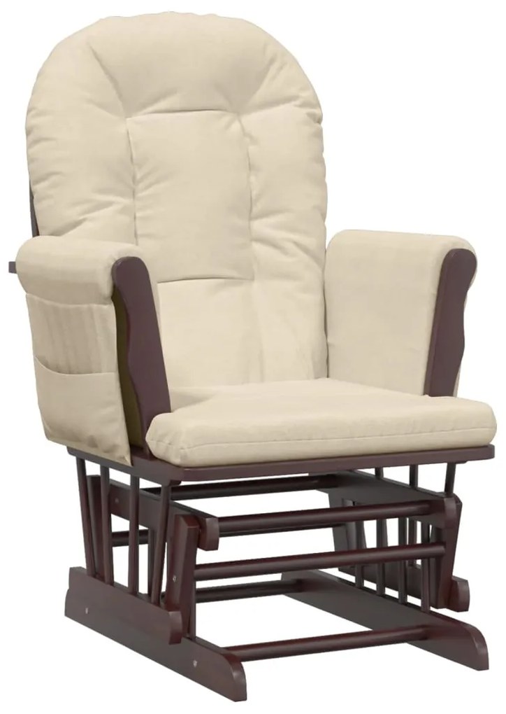 Cadeira de amamentação com banco tecido branco nata