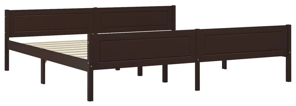 Estrutura de cama 200x200 cm pinho maciço castanho-escuro
