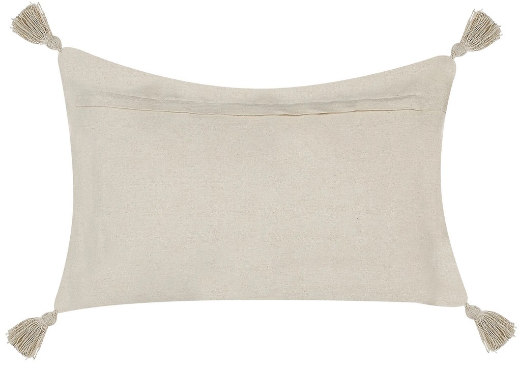 Almofada decorativa tufada em algodão creme 40 x 60 cm CERINTHE Beliani