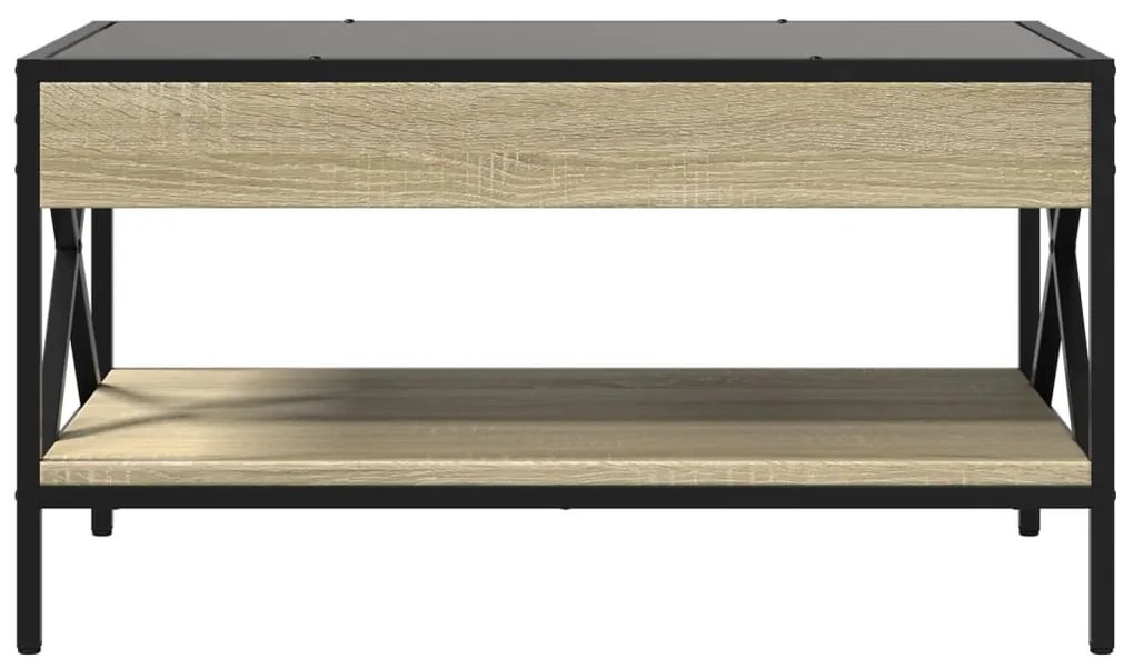 Mesa de centro luzes LED Infinity 70x50x38 cm carvalho sonoma