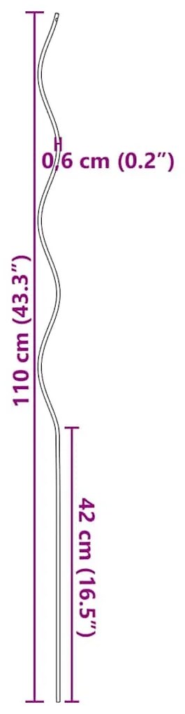 Suportes para Plantas em Espiral vidaXL 20 pcs 110 cm Aço