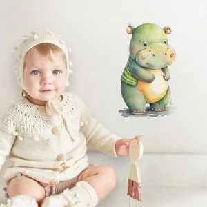 Autocolante para quarto infantil - Hipopótamo