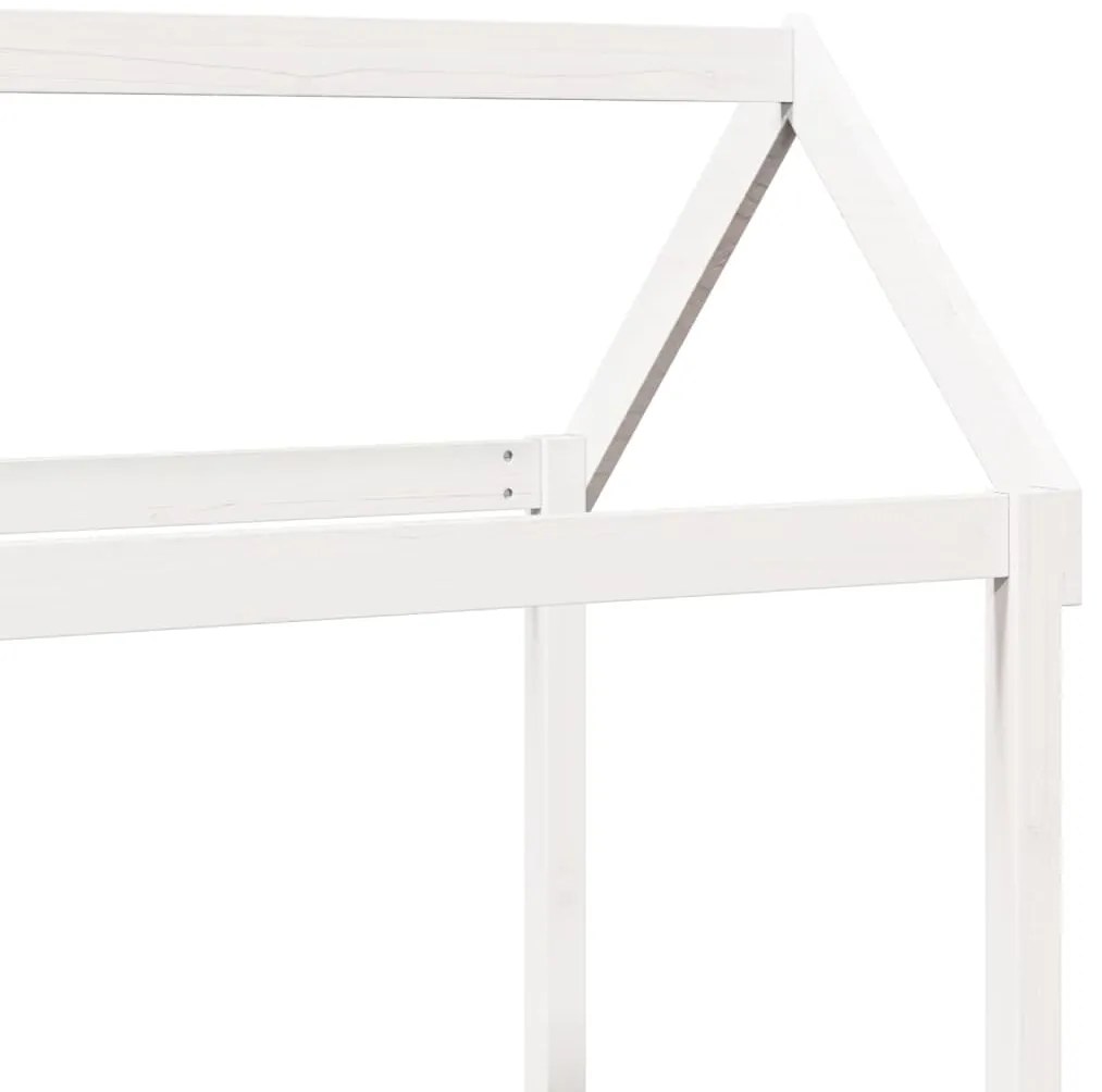 Telhado de cama infantil 108x70x176,5 cm pinho maciço branco