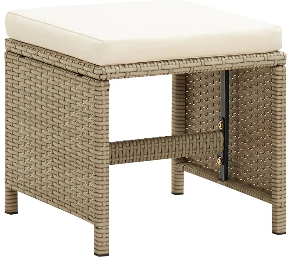Cadeiras de jardim com bancos 2 pcs vime PE bege