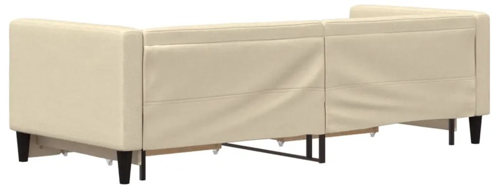 Sofá-cama com gavetão e gavetas 80x200 cm tecido cor creme