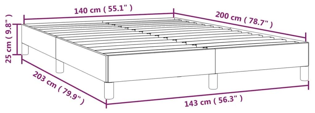 Estrutura de cama 140x200cm couro artificial castanho