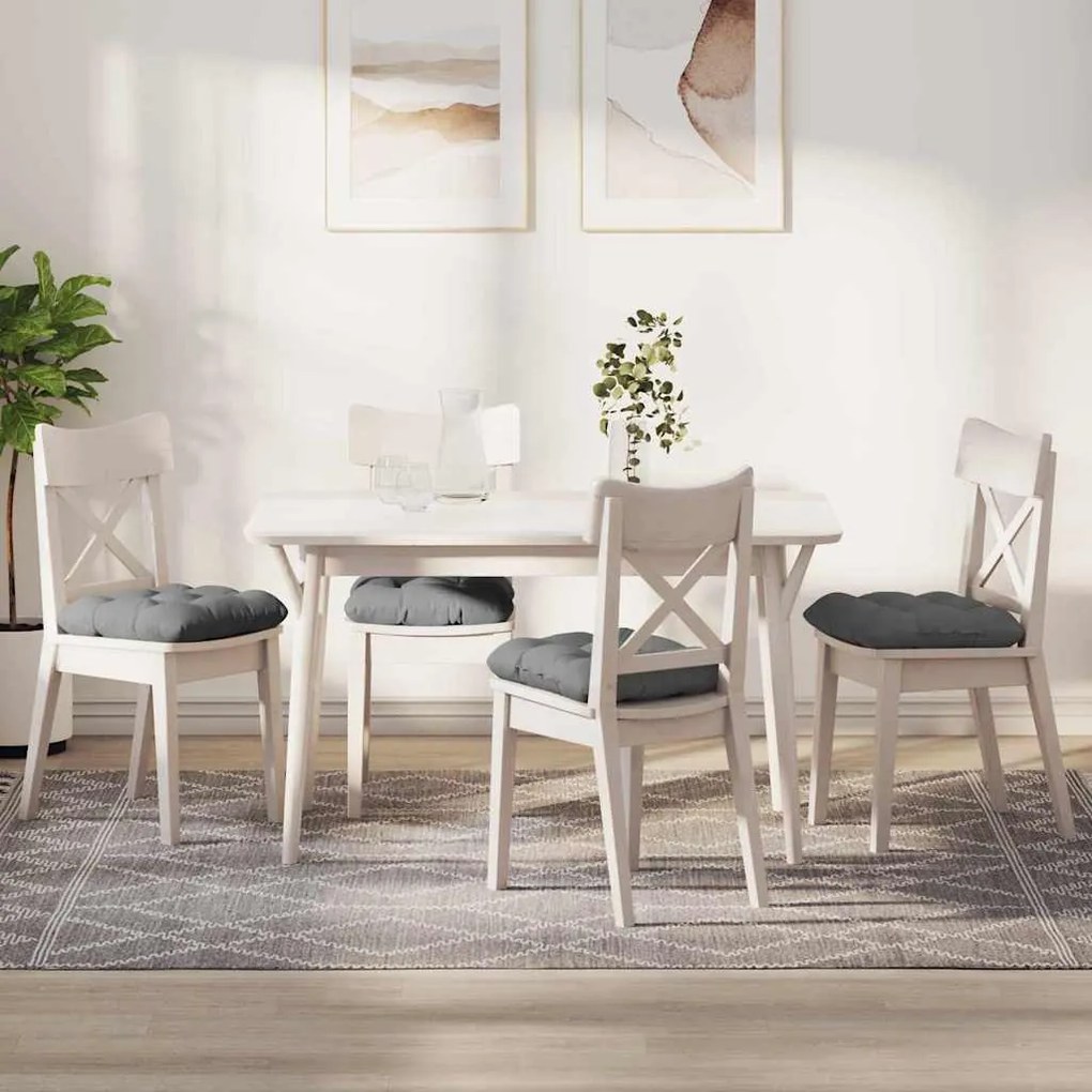 vidaXL Almofadas de Assento 4 pcs Cinza Escuro 45 x 45 cm