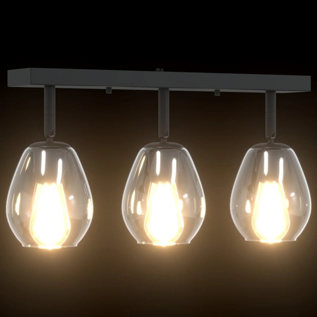 Luzes de Teto com Abajur de Vidro Ajustável em Anthracite, E27