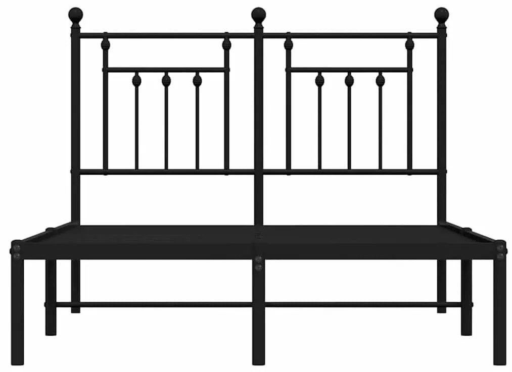 Estrutura de cama com cabeceira 135x190 cm metal preto