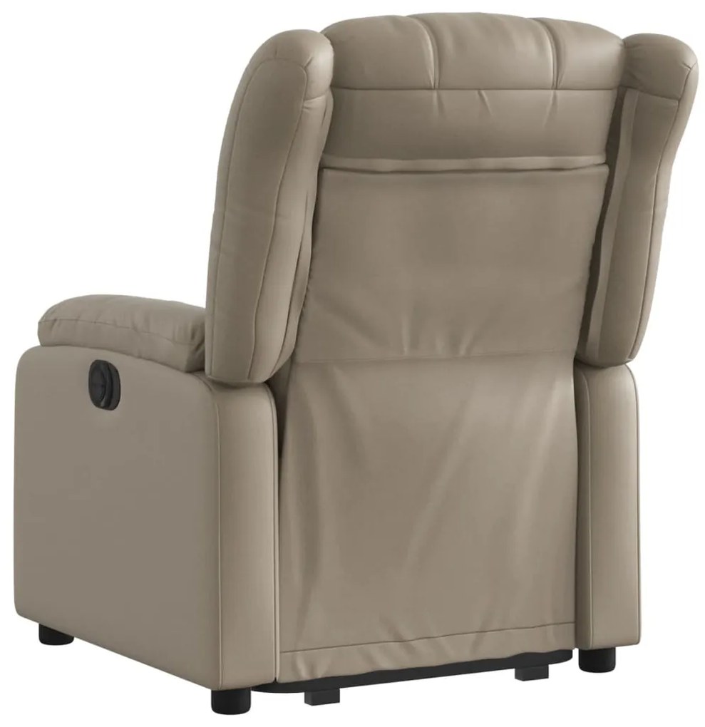 Poltrona reclinável elevatória couro artificial cor cappuccino