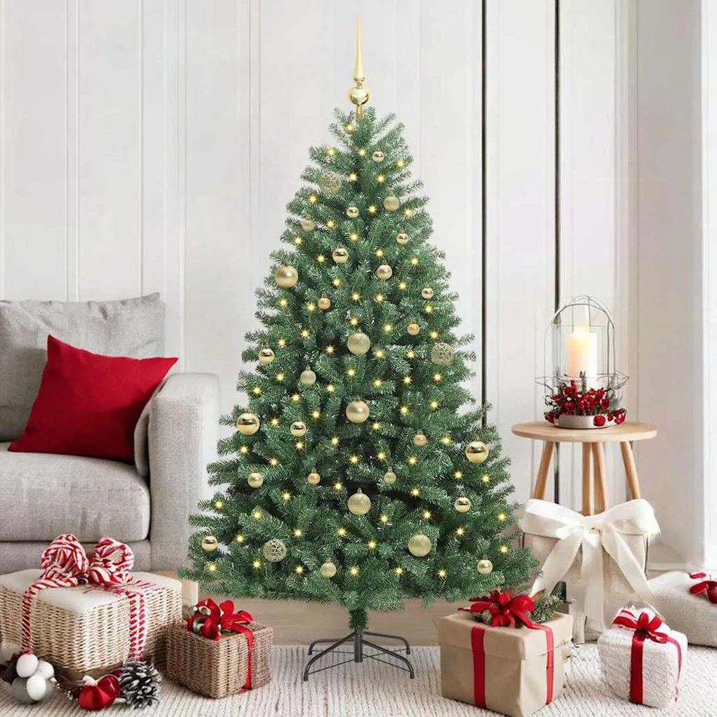 vidaXL Árvore de Natal Articulada Artificial Verde 150 cm PVC e Metal