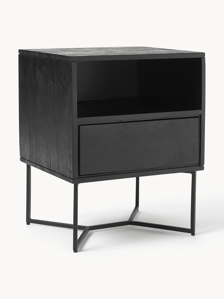 Mesa de cabeceira de madeira de manga com gaveta Luca