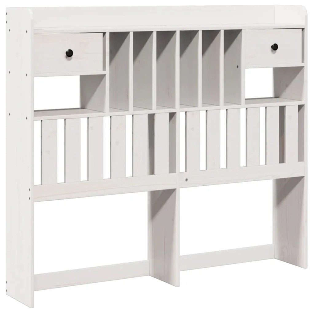 Cama com estante sem colchão 160x200 cm pinho maciço branco