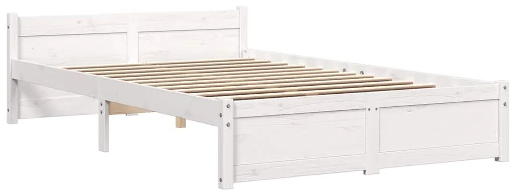 Estrutura de cama 120x200 cm madeira maciça branco