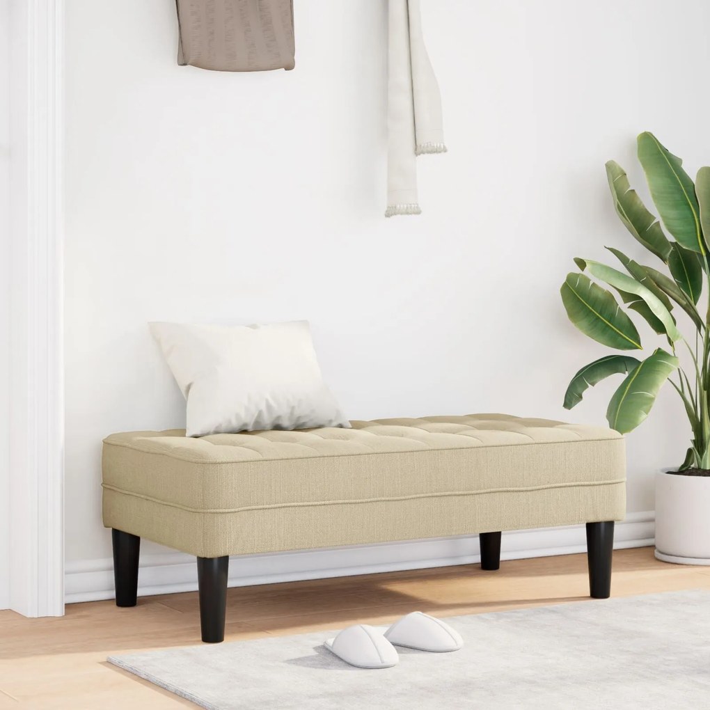 Banco vidaXL Creme 113x57x39 cm Tecido
