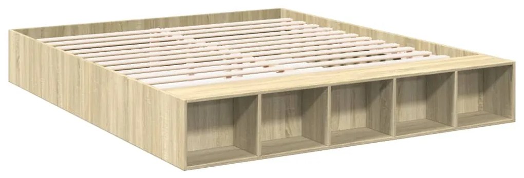 Estrutura de cama 180x200 cm derivados madeira carvalho sonoma